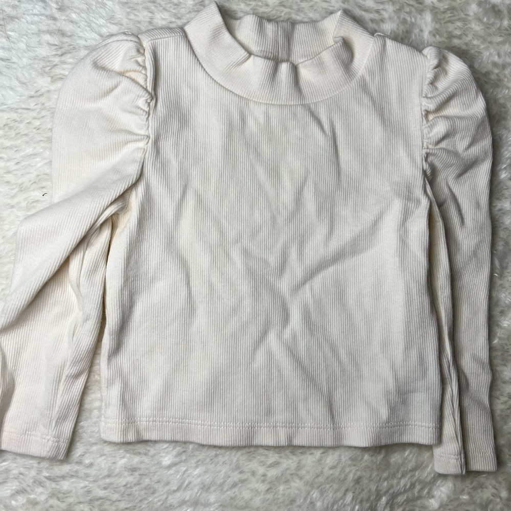 Gap puff sleeve cream baby girl shirt